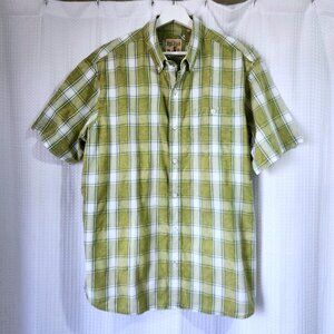 Redhead Shirt Men's Large Green Plaid Short Sleeve Button Down Cotton